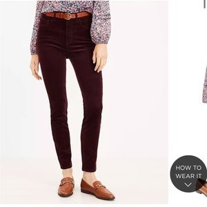 Loft plum curve high waist skinny corduroy pants